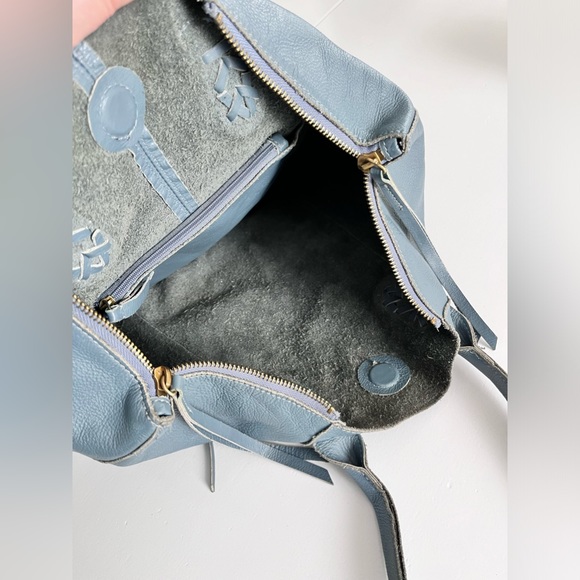 Genuine LEATHER TOTE | Boho!! | Blue - Picture 14 of 14